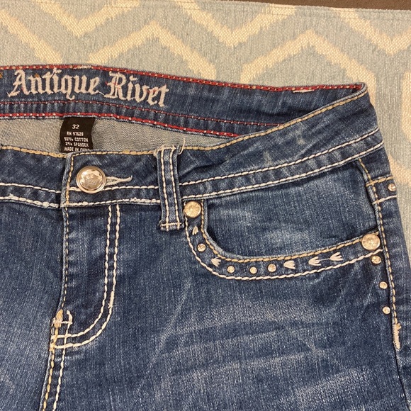 Antique Rivet Designer Jeans - Picture 2 of 8
